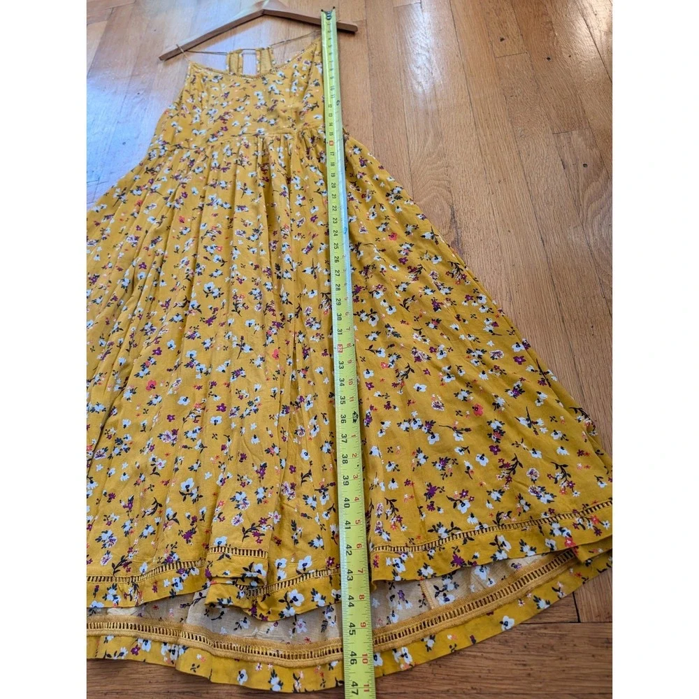 Cooperative Cindy Dress Size 10 Mustard Yellow Ditsy Floral Preppy Cottage Boho